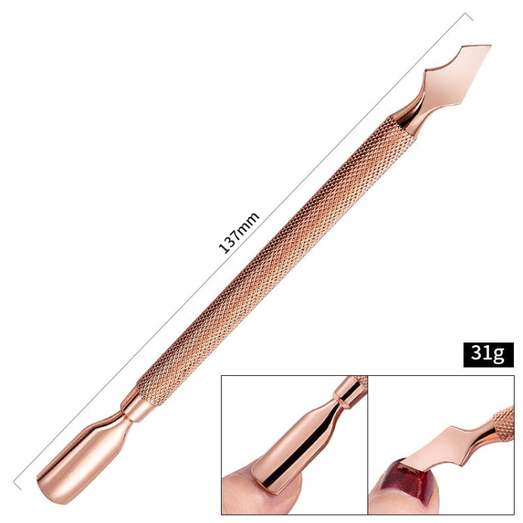 Stainless Steel Rose Gold Double-Headed Steel Push Dead Skin Scissors Nail Set,Style: D501