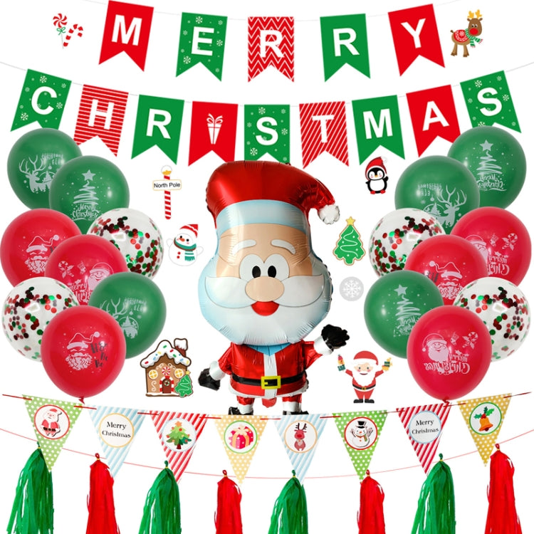 Christmas Pull Flag Aluminum Film Balloon Window Party Decoration Balloons Set