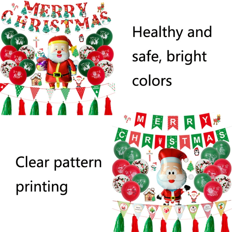 Christmas Pull Flag Aluminum Film Balloon Window Party Decoration Balloons Set