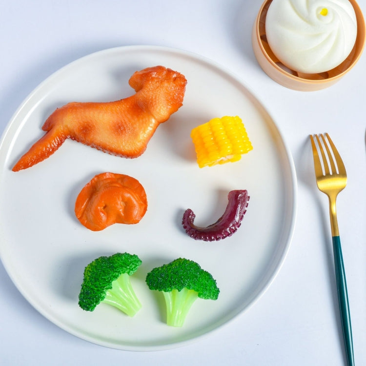 Simulation Food Model Photo Photography Props, 1 PC Brushed Steak, 1 PC Fragrant Steak, 1 PC Linger Steak, 2 PCS Chicken Wings, 3 PCS Hot Dog, 3 PCS Squid, 3 PCS Pork Mouth, 3 PCS Poached Egg, 4 PCS Broccoli, 4 PCS Mushroom, 4 PCS Corn, 10 PCS Sausage ...