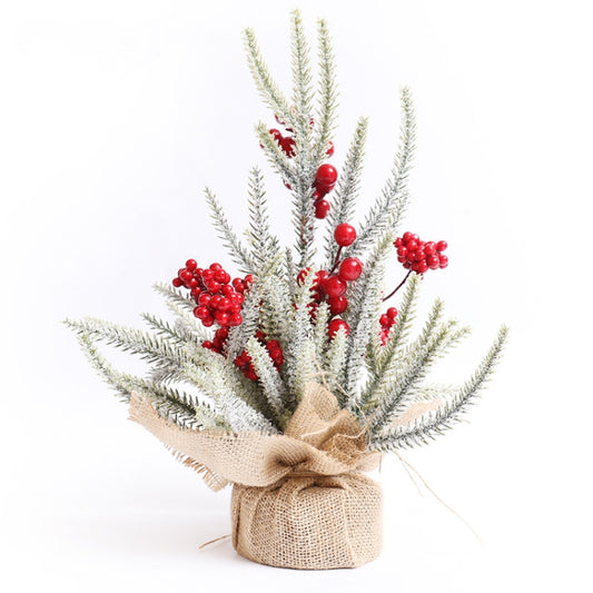 SYAF19 33cm Christmas Decorations Snow PE Mini Christmas Tree Plant
