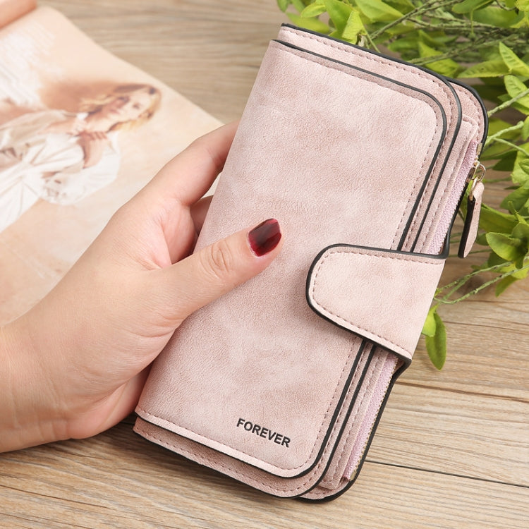 B821 Ladies Frosted Coin Purse PU Leather Clutch Multi-Purpose Long Wallet Large Capacity Card Case