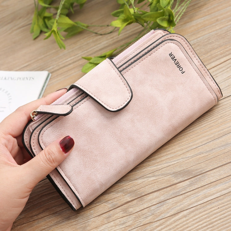 B821 Ladies Frosted Coin Purse PU Leather Clutch Multi-Purpose Long Wallet Large Capacity Card Case