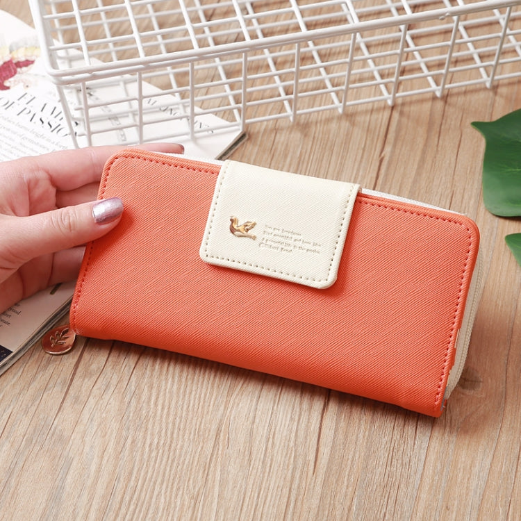 Flying Bird Two Fold Wallet Lady Long Wallet Zipper Mobile Phone Bag Large Capacity Card Holder
