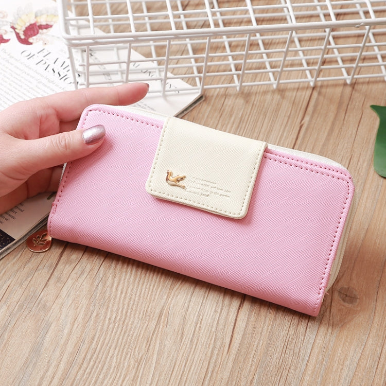 Flying Bird Two Fold Wallet Lady Long Wallet Zipper Mobile Phone Bag Large Capacity Card Holder