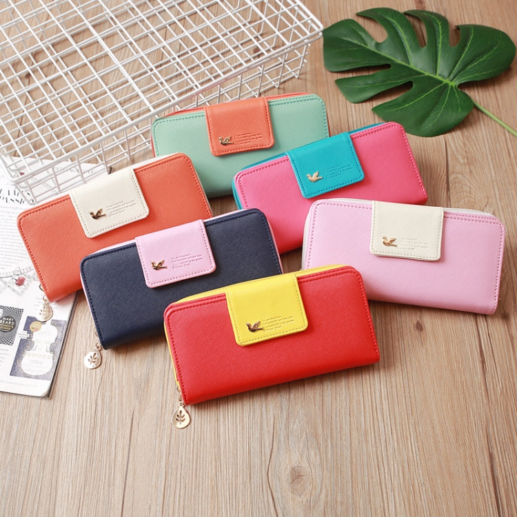 Flying Bird Two Fold Wallet Lady Long Wallet Zipper Mobile Phone Bag Large Capacity Card Holder