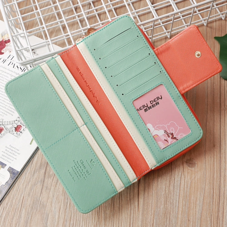 Flying Bird Two Fold Wallet Lady Long Wallet Zipper Mobile Phone Bag Large Capacity Card Holder