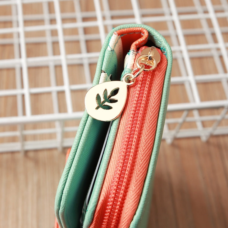 Flying Bird Two Fold Wallet Lady Long Wallet Zipper Mobile Phone Bag Large Capacity Card Holder