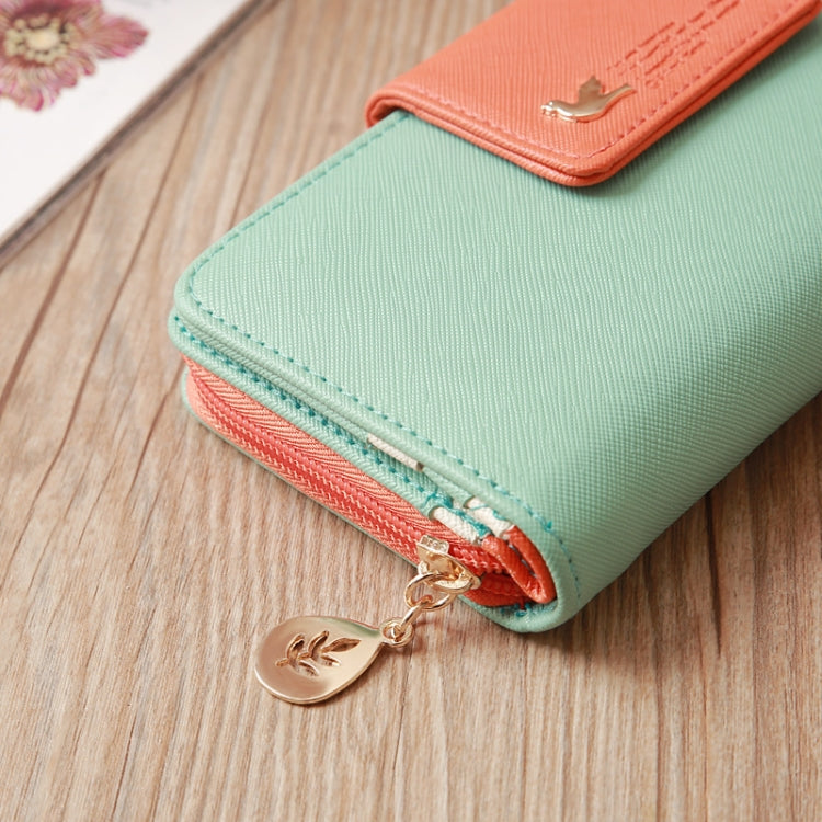 Flying Bird Two Fold Wallet Lady Long Wallet Zipper Mobile Phone Bag Large Capacity Card Holder