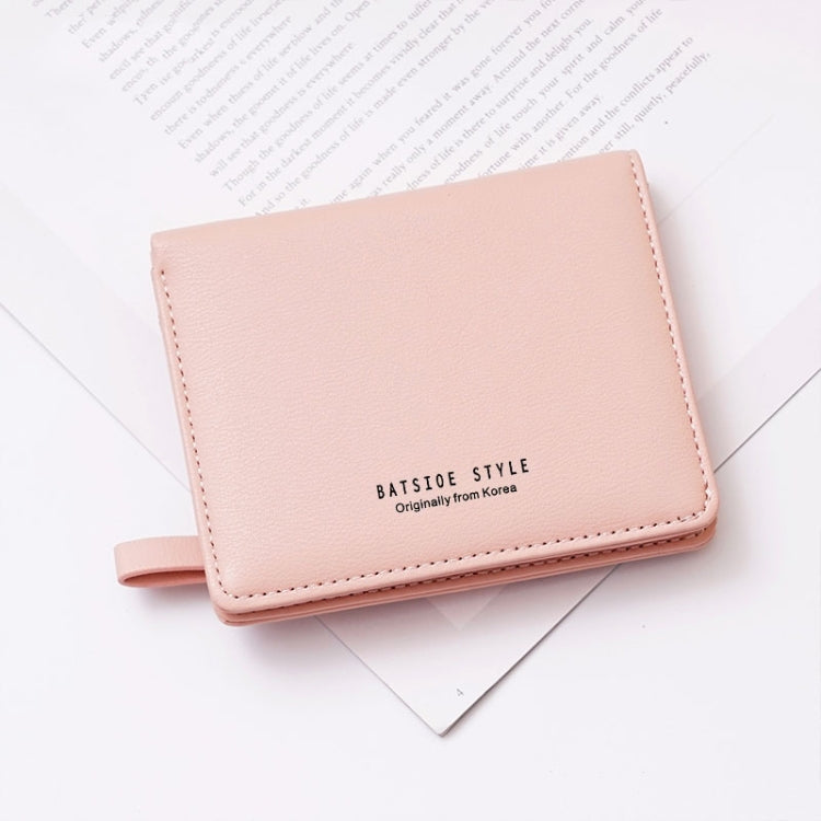 BATSIOE Short Type Ladies Wallet Small Fresh Two-Fold Student Bag Simple Multi-Card Coin Purse