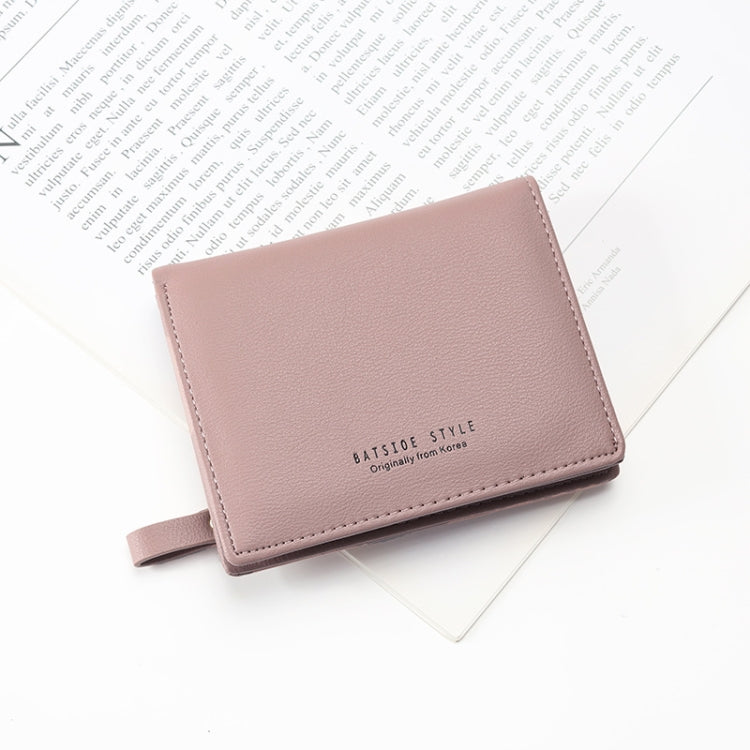 BATSIOE Short Type Ladies Wallet Small Fresh Two-Fold Student Bag Simple Multi-Card Coin Purse