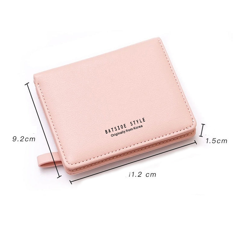 BATSIOE Short Type Ladies Wallet Small Fresh Two-Fold Student Bag Simple Multi-Card Coin Purse