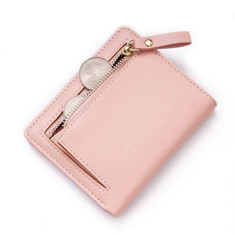 BATSIOE Short Type Ladies Wallet Small Fresh Two-Fold Student Bag Simple Multi-Card Coin Purse