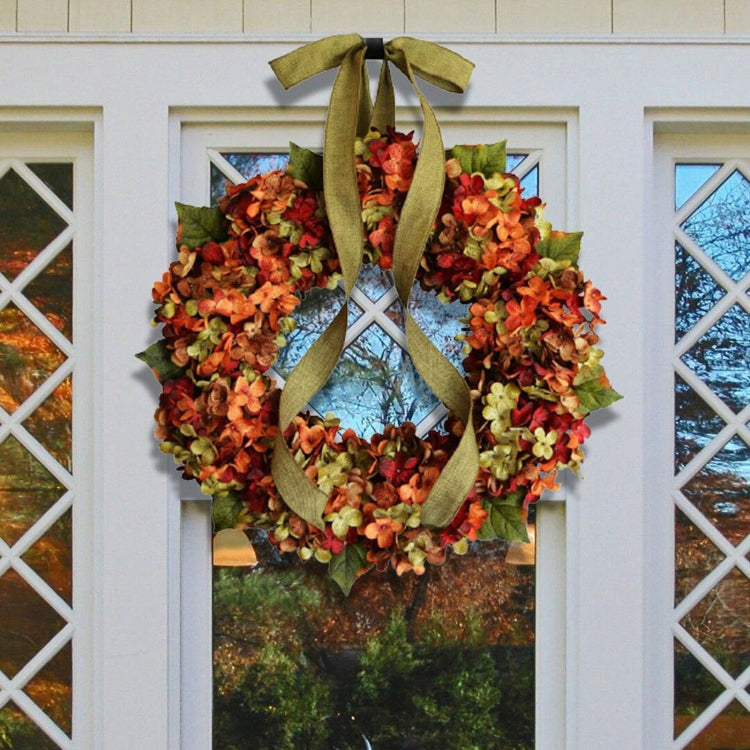 Hydrangea Wreath Door Hanging Artificial Flower Christmas Ornament, Size: 35cm