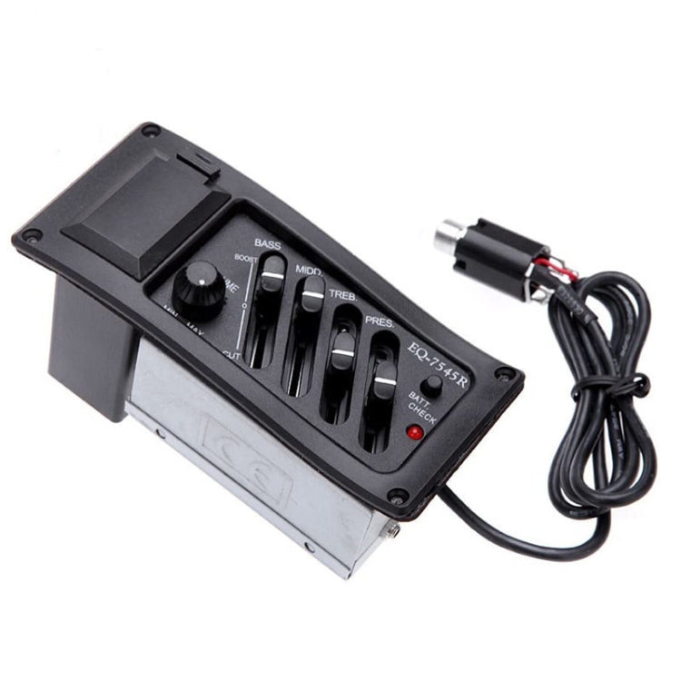 EQ-7545R Guitar Four-Band Equalizer EQ Wooden Guitar Modified Pickup Instrument Accessories