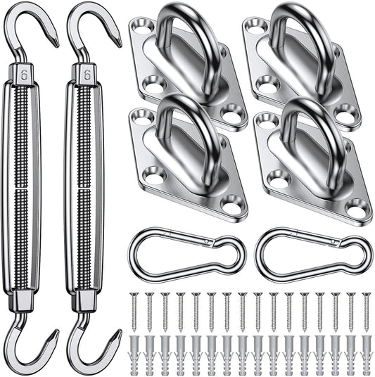 24 in 1 304 Stainless Steel Fixed Shade Sail Accessories Diamond Buckle Flower Basket Spring Buckle, Spec: