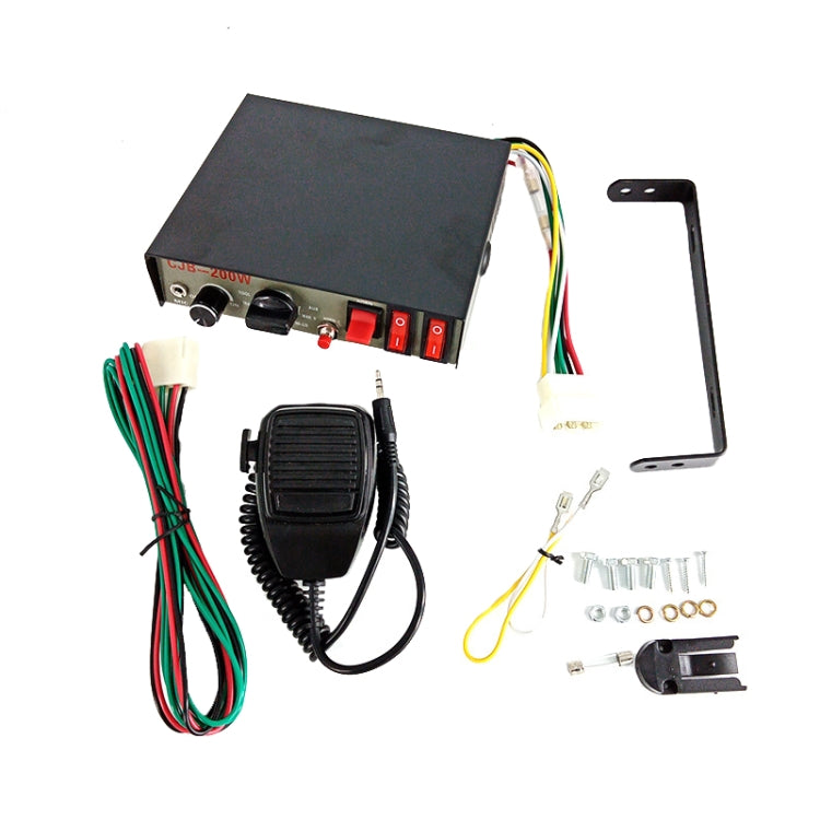 200W 12/24V Car Alert Host With Shoutlers 9 Sound Car Alarm Speaker