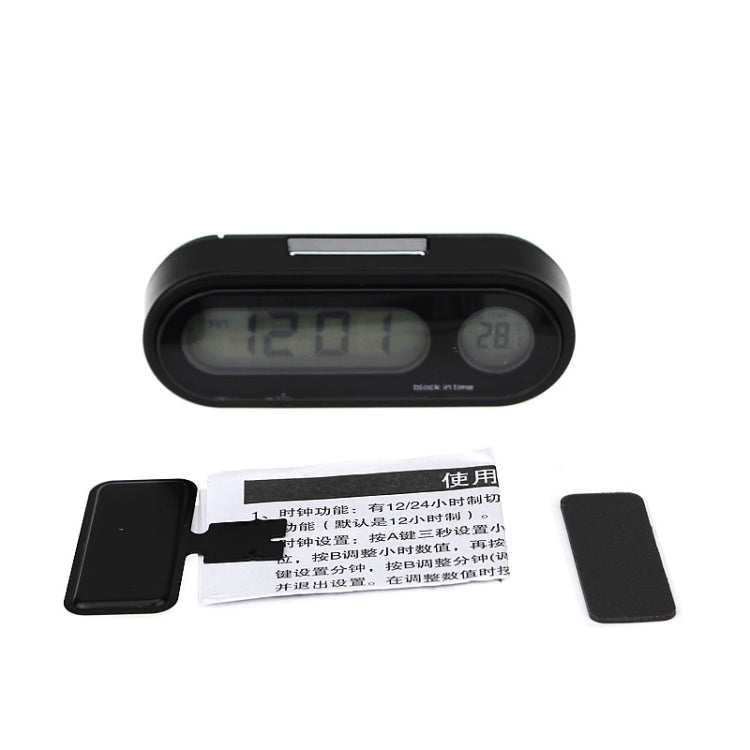 K02 Car Electronic Clock Temperature Meter Night Light LED Temperature Time Meter