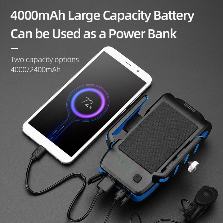 BG-2021 Bicycle Front Light 4 In 1 Mobile Phone Holder Horn Light Mountain Bike Front Light