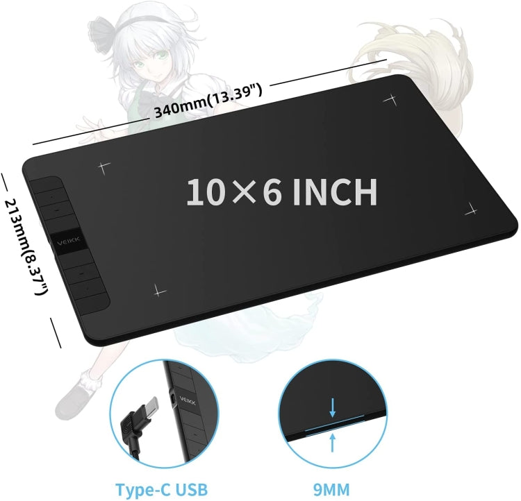 VEIKK VK1060 Hand-Painted Tablet Electronic Painting Board Can Be Connected To Mobile Phone