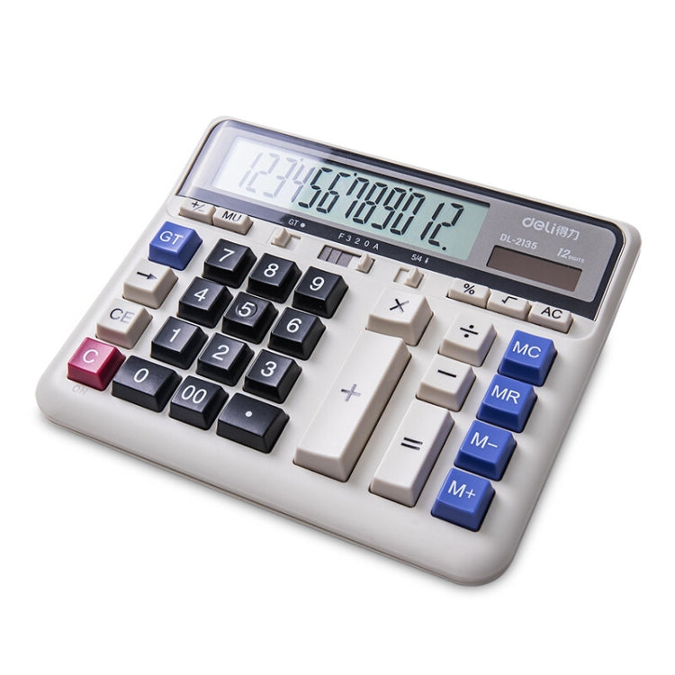 Deli 2135 Computer Keyboard Calculator Big Button Bank Office Finance Accounting Solar Calculator