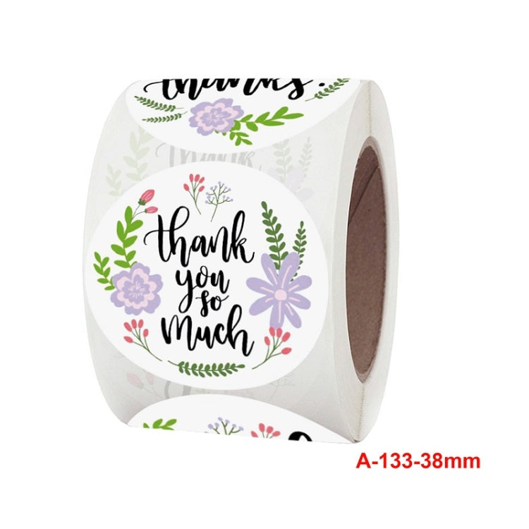 Roll Floral Thank You Sticker Birthday Party Gift Packaging Label