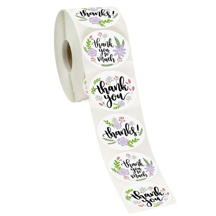 Roll Floral Thank You Sticker Birthday Party Gift Packaging Label