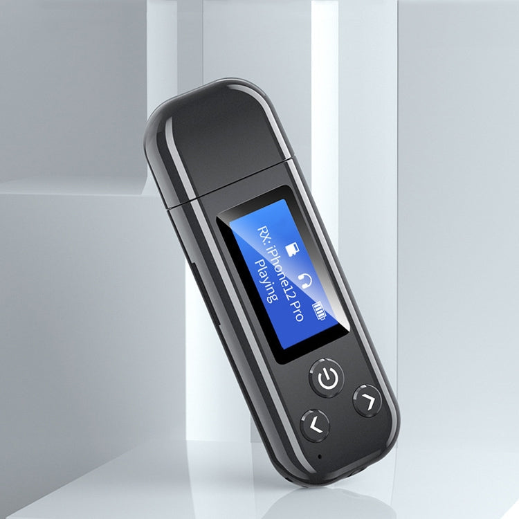 K15Pro With LCD Screen Bluetooth Adapter Audio Receiver Transmitter 3.5mm AUX Car Hands-Free