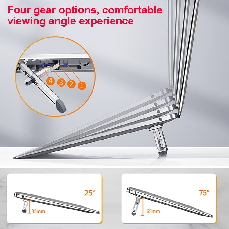 Oatsbasf K01 Adjustable Desktop Heightening Base Aluminum Alloy Radiator Folding Laptop Stand