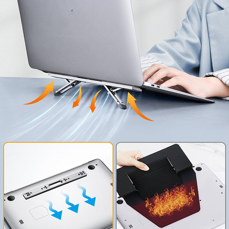 Oatsbasf K01 Adjustable Desktop Heightening Base Aluminum Alloy Radiator Folding Laptop Stand