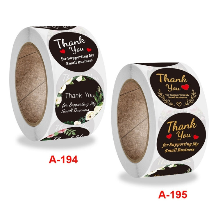 Round Thank You Sticker Floral Decoration Gift Envelope Sealing Sticker