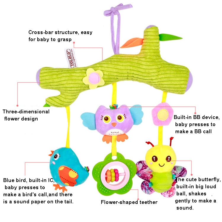 Baby Toys 0-1 Year Old Animal Bed Bells Soothing Plush Toys Baby Rattles Baby Carriage Hanging