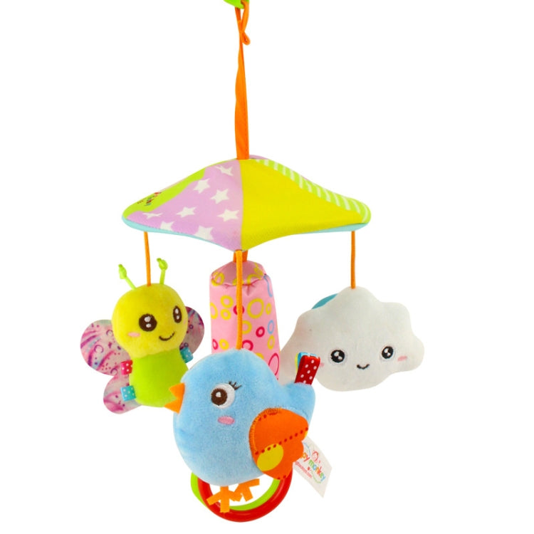 Happy Monkey H168114-2 Umbrella Design Baby Bed Bell Music Rotating Baby Toy Stroller Pendant