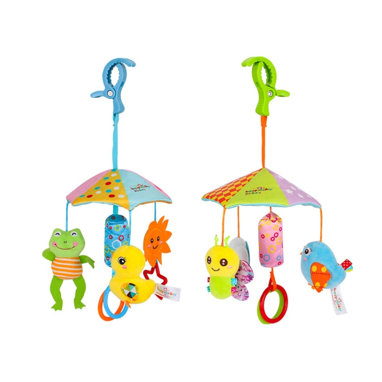 Happy Monkey H168114-2 Umbrella Design Baby Bed Bell Music Rotating Baby Toy Stroller Pendant