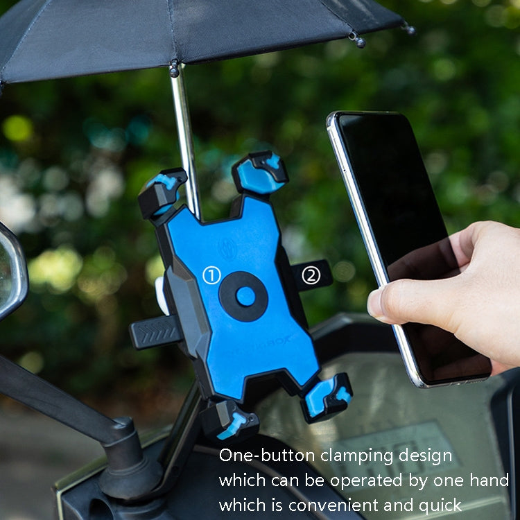 CYCLINGBOX Bicycle Mobile Phone Bracket With Parasol Rider Mobile Phone Frame, Style: