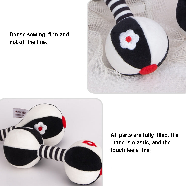 TOLOLO 1 Pair Baby Vision Training Early Educational Toy Newborn Chasing Black And White Sand Hammer Dumbbell Baby Rattle