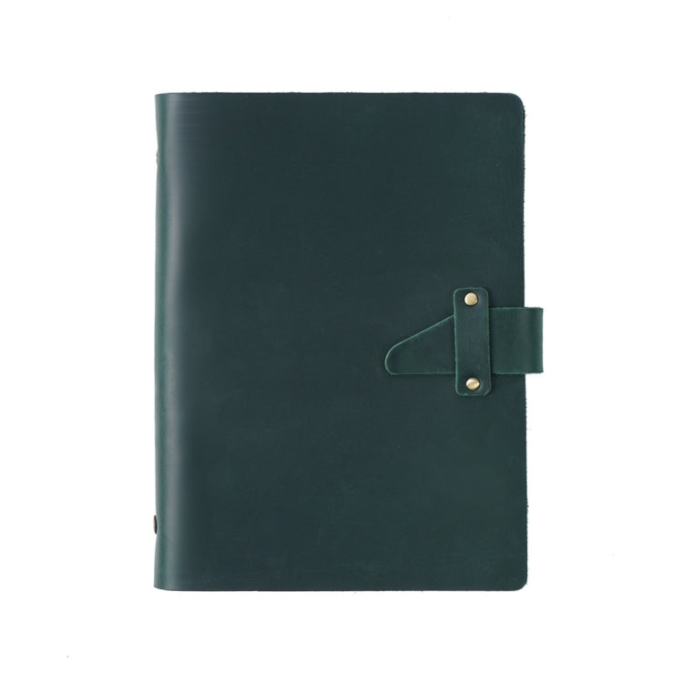 A5 Cowhide Retro Loose-Leaf Notebook Diary Office Business Simple Notepad Crazy Horse Leather Handbook