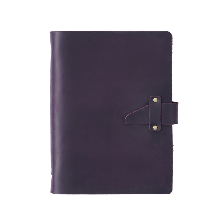 A5 Cowhide Retro Loose-Leaf Notebook Diary Office Business Simple Notepad Crazy Horse Leather Handbook
