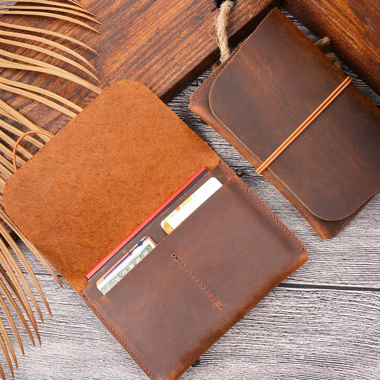 Crazy Horse Skin  Passport Bag Document Holder Retro Boarding Pass Wallet Card Holder