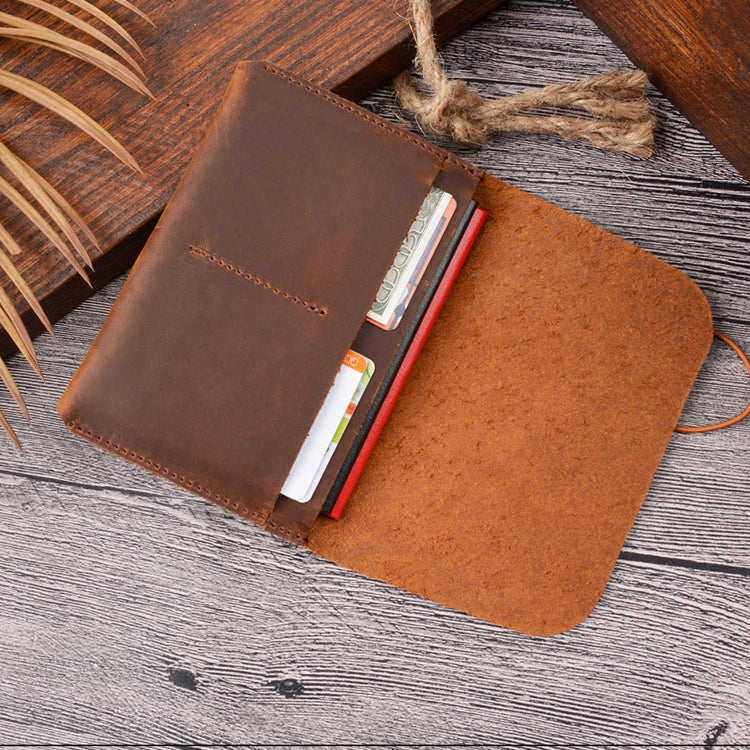 Crazy Horse Skin  Passport Bag Document Holder Retro Boarding Pass Wallet Card Holder