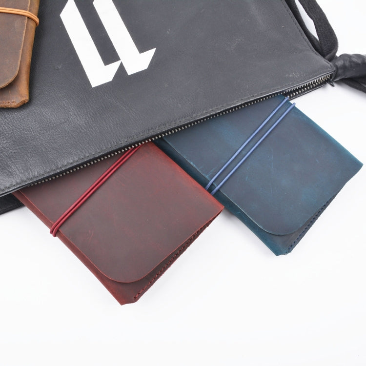 Crazy Horse Skin  Passport Bag Document Holder Retro Boarding Pass Wallet Card Holder