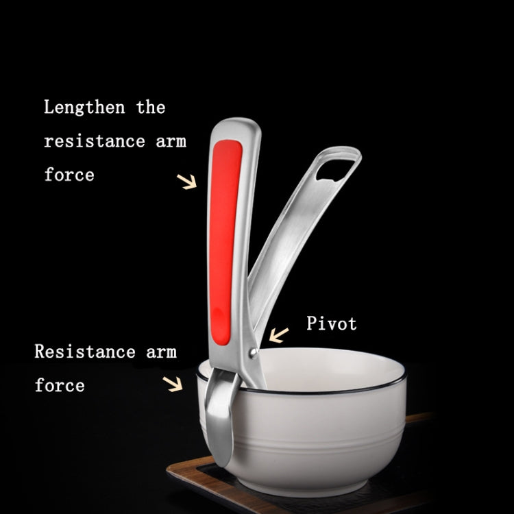 Kitchen 304 Stainless Steel Inlaid Rubber Non-Slip Anti-Scald Dish Holder And Tray Lifter