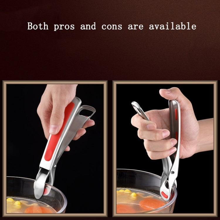 Kitchen 304 Stainless Steel Inlaid Rubber Non-Slip Anti-Scald Dish Holder And Tray Lifter