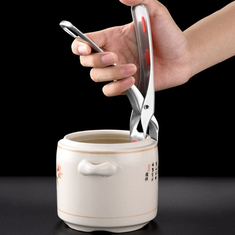 Kitchen 304 Stainless Steel Inlaid Rubber Non-Slip Anti-Scald Dish Holder And Tray Lifter