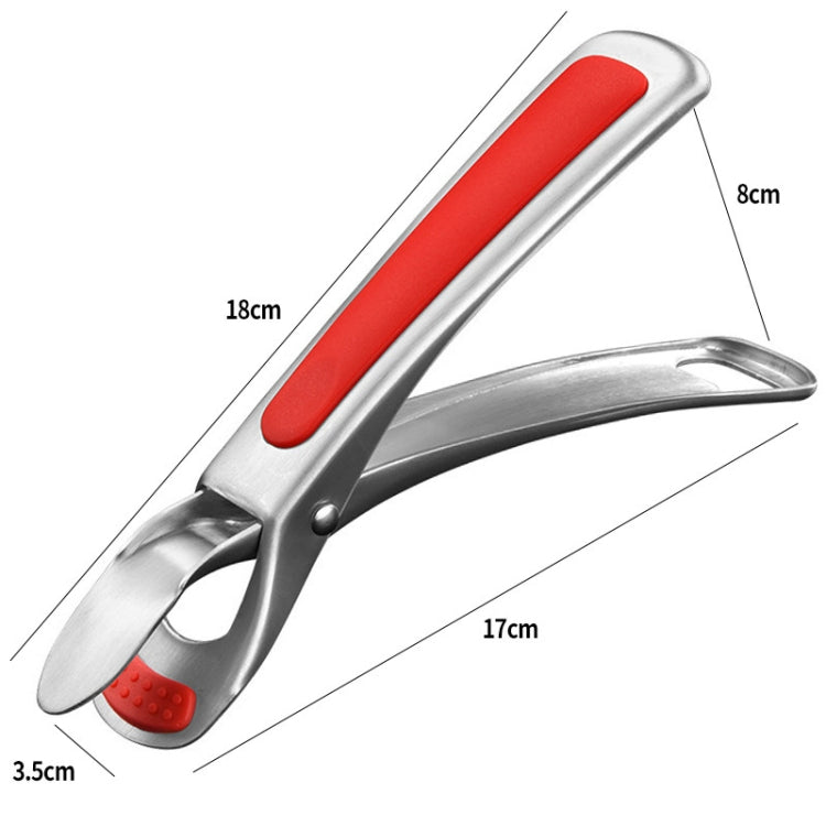 Kitchen 304 Stainless Steel Inlaid Rubber Non-Slip Anti-Scald Dish Holder And Tray Lifter