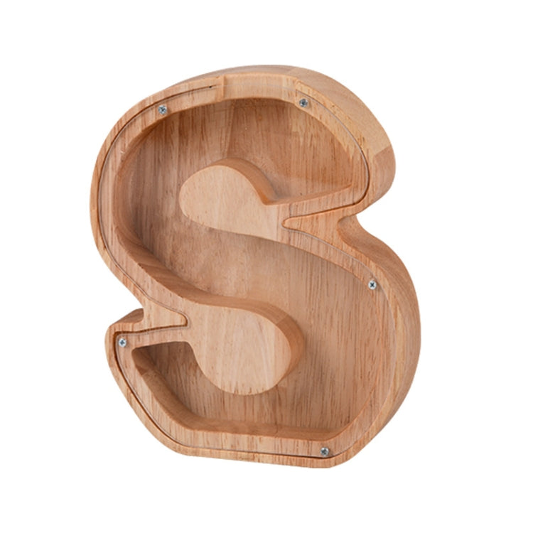 Wooden English Alphabet Piggy Bank Transparent Acrylic Piggy Bank