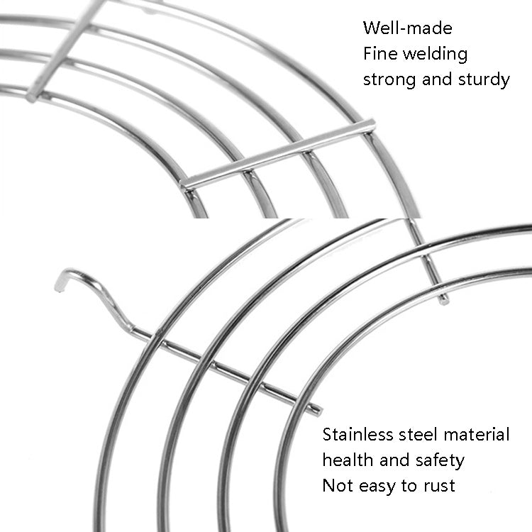 Semi-Circular Stainless Steel Drain Rack Kitchen Steamed Vegetables Rack, Size: Large 30cm