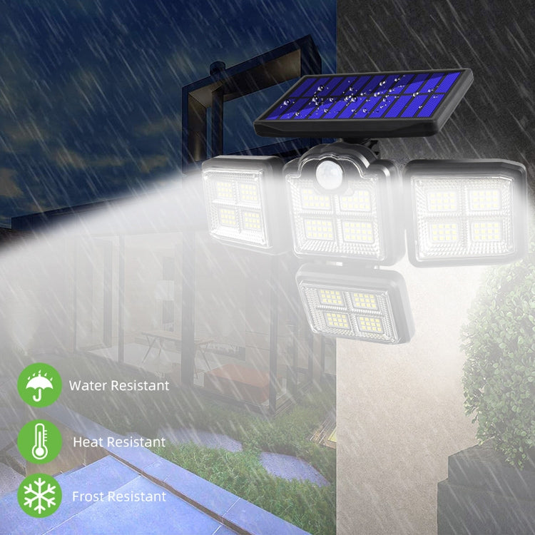 TG-TY085 Solar 4-Head Rotatable Wall Light with Remote Control Body Sensing Outdoor Waterproof Garden Lamp, Style: