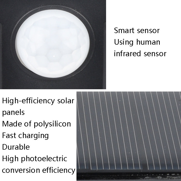 Solar 3-Sides Floodlit Motion Sensing Wall Light Outdoor Garden Corridor Street Light