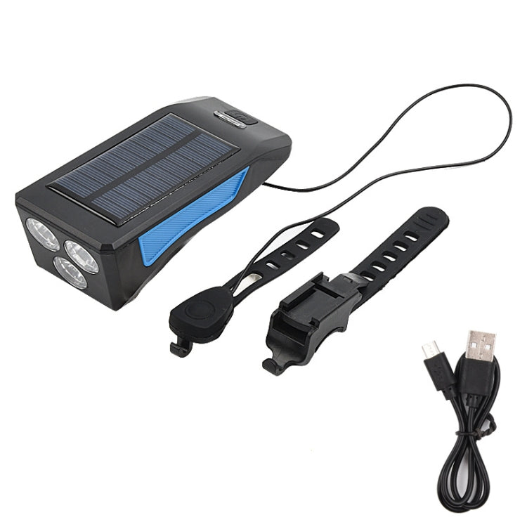 TG-ZX019 Solar Bicycle Headlight Flashlight Night Riding Strong Light USB Charging Rainproof Light